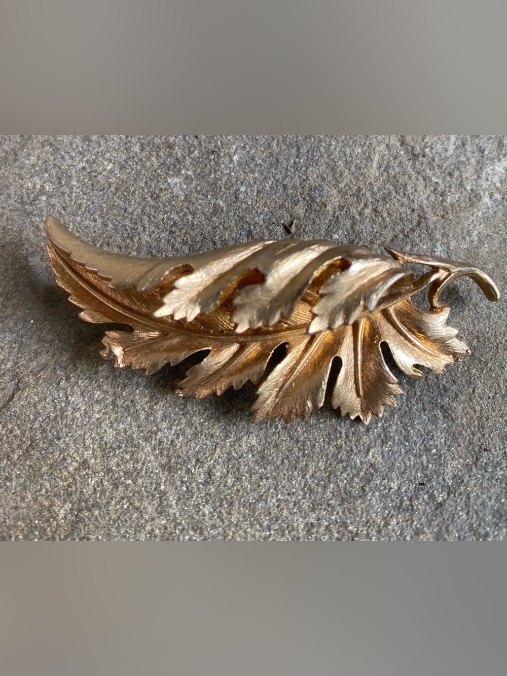 Vintage Gold-Tone Leaf Brooch